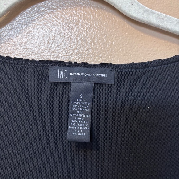 INC Velour Party Black Scoop Neck Burnout Layered Tank Top Size S - Picture 3 of 12